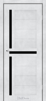 Міжкімнатні двері Stildoors Stil Вест Світлий Бетон скло Чорне 800 мм Стіл