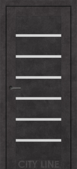 Міжкімнатні двері City Line Express ОSCAR 38мм Лівара 600 Онікс Сірий Еко-touch скло сатін