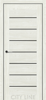 Міжкімнатні двері City Line Express ОSCAR 700 Клінтон Дуб Ангора скло чорне