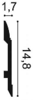 Плінтус гнучкий Orac Decor SX104F поліуретан, білий 17x148 мм, 2 м