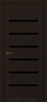 Міжкімнатні двері City Line Express BRAVO 37мм Бруклін 700 Венге Класик Екошпон скло чорне