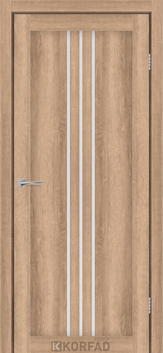 Міжкімнатні двері Korfad Express Стілтон 38мм Кастелло Карамель скло сатін 700