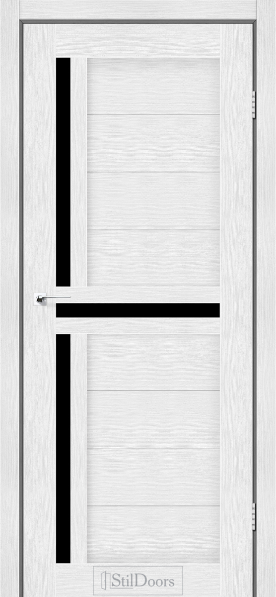 Міжкімнатні двері Stildoors Stil Вест Біле Дерево скло Чорне 400 мм Стіл