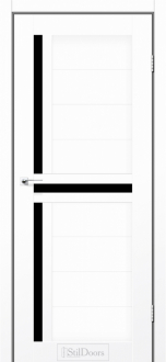 Міжкімнатні двері Stildoors Stil Вест Світле Дерево скло Чорне 800 мм Стіл