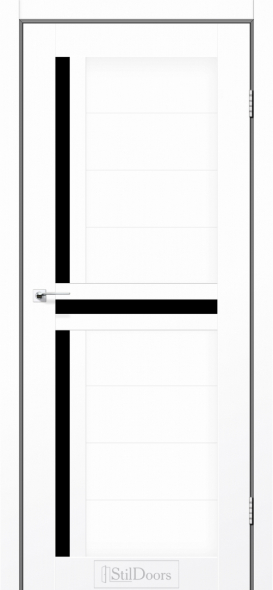 Міжкімнатні двері Stildoors Stil Вест Світле Дерево скло Чорне 900 мм Стіл