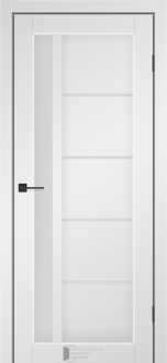 Міжкімнатні двері KFD Гранд 400 мм Сірий Мат  (PP) скло Сатин
