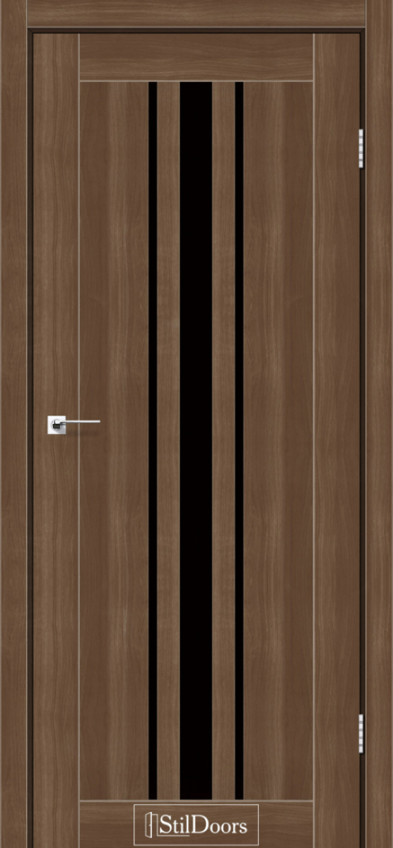 Міжкімнатні двері Stildoors Stil Арізона Горіх Золотий скло Чорне 900 мм Стіл