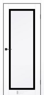 Міжкімнатні двері KFD Classik Престиж 6 Білий Мат 900 мм Скло чорне
