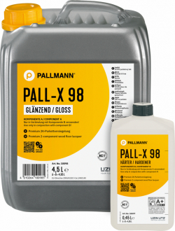 PALLMANN PALL-X 98 глянсовий Двокомпонентний лак на водній основі для паркетної підлоги з дуже високим навантаженням 4,95 л