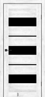 Міжкімнатні двері KFD Sonata Флора Дуб Сірий 700 мм Скло чорне