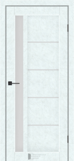 Міжкімнатні двері KFD Гранд 400 мм NEW Бетон Білий (PVC) скло Сатин