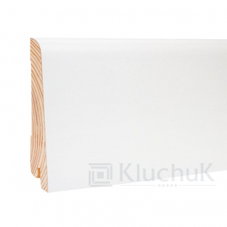 Плінтус дерев'яний Kluchuk WHITE PLINTH 80 Євро, 19х80х2200 мм