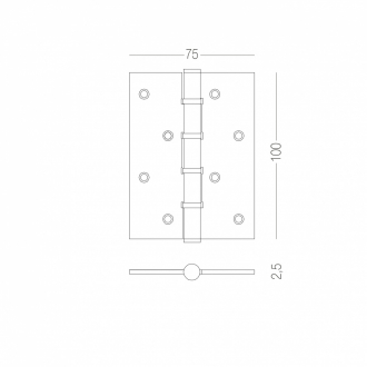 Завіса (петля) для дверей універсальна LINDE H-100 SB Матова латунь