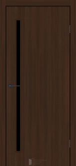 Міжкімнатні двері KFD Shield Лайн Глас-01 Шимо Шоколад 400 мм Скло чорне