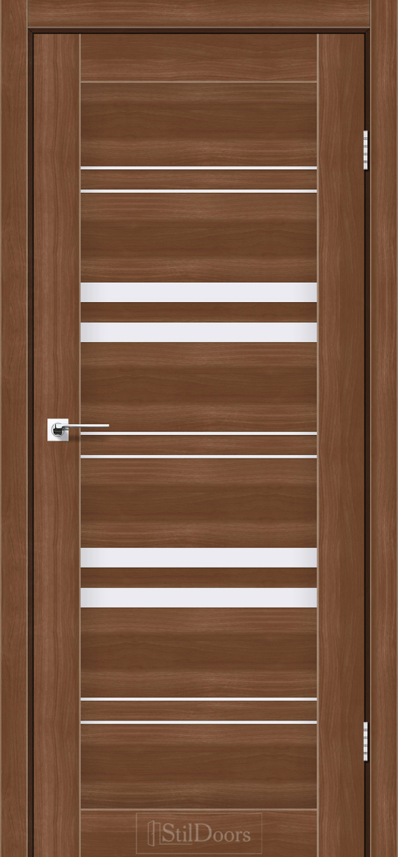 Міжкімнатні двері Stildoors Stil Словенія Горіх Золотий скло Сатін 800 мм Стіл