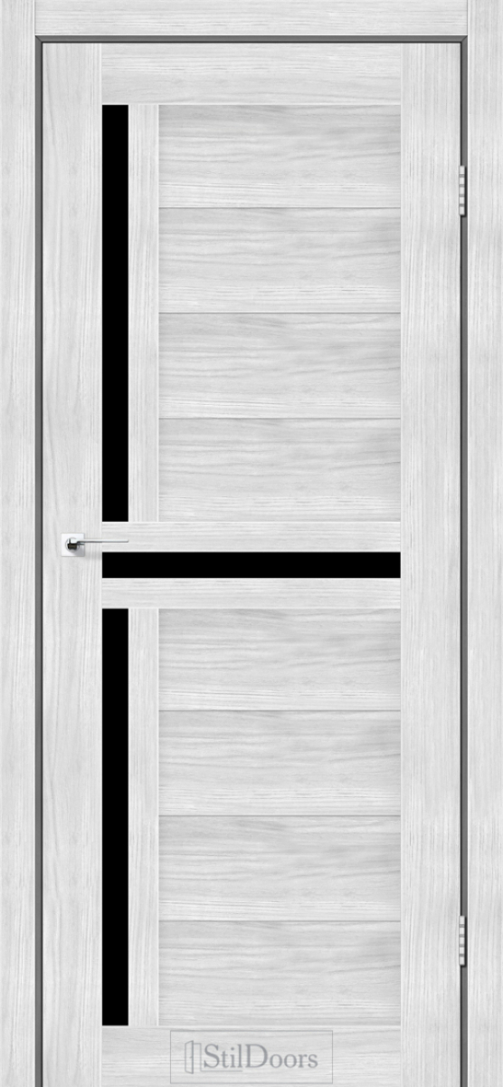 Міжкімнатні двері Stildoors Stil Вест Кремове Дерево скло Чорне 800 мм Стіл