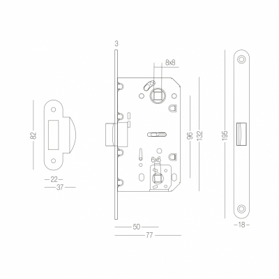 Механізм під WC для міжкімнатних дверей MVM P-2056 AB Колір: стара бронза Язичок: пластиковий