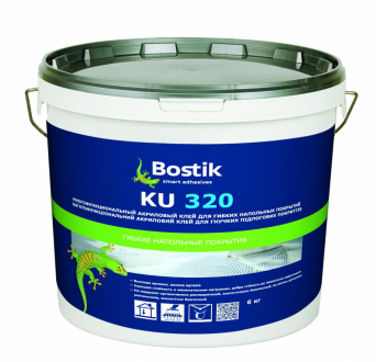 Клей Bostik универсальный клей на акриловой основе для ПВХ покрытий, 6 кг