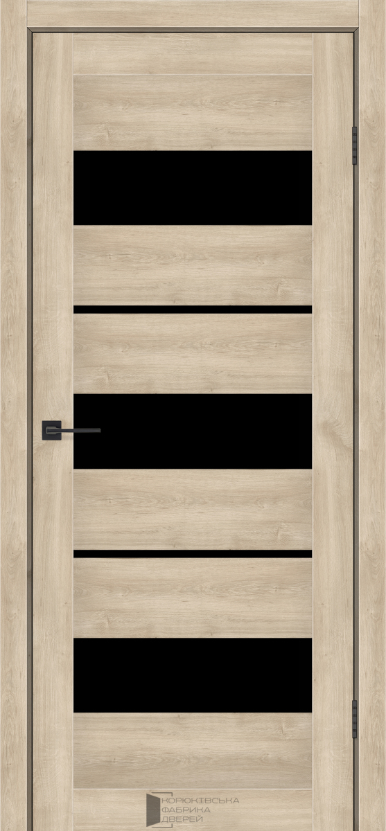 Міжкімнатні двері KFD Sonata Флора Дуб Звичайний 600 мм Скло чорне