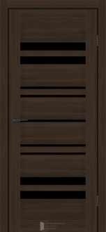 Міжкімнатні двері KFD Sonata Комфорт Шимо Махонь 600 мм Скло чорне