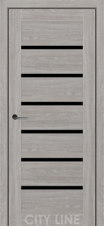 Міжкімнатні двері City Line Express ОSCAR 38мм Лівара 800 Дуб Гладстоун грей Еко-touch скло чорне