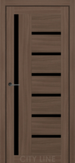 Міжкімнатні двері City Line Express BRAVO 37мм Амадея 900 Дуб Севілья Екошпон скло чорне