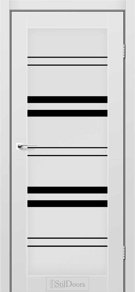 Міжкімнатні двері Stildoors Stil Словенія Сірий мат (ПП) скло Чорне 800 мм Стіл