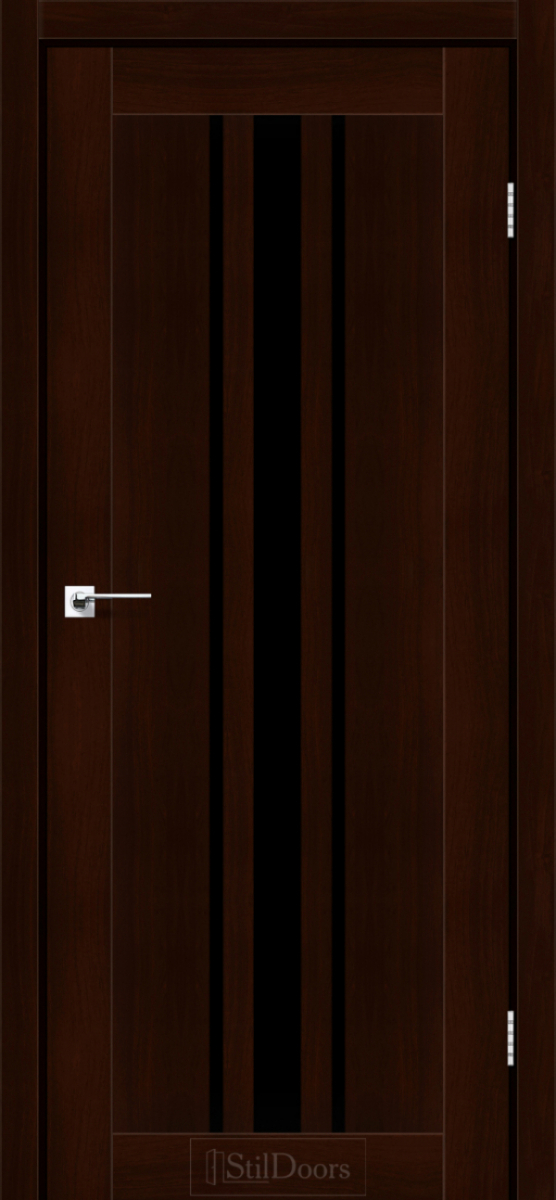 Міжкімнатні двері Stildoors Stil Арізона Каштан скло Чорне 700 мм Стіл