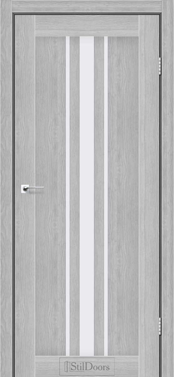 Міжкімнатні двері Stildoors Stil Арізона Дуб Сріблястий скло Сатін 400 мм Стіл