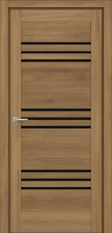 Міжкімнатні двері STILDOORS БЕЛЛАВІСТА Дуб Крафт скло Чорне 800 мм Solara