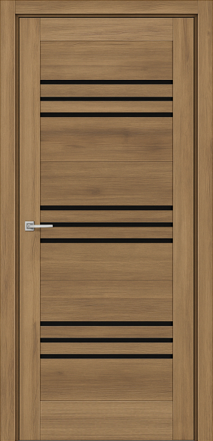 Міжкімнатні двері STILDOORS БЕЛЛАВІСТА Дуб Крафт скло Чорне 800 мм Solara