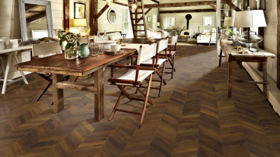 Паркетна дошка KAHRS CHEVRON Oak Chevron Dark Brown Oil