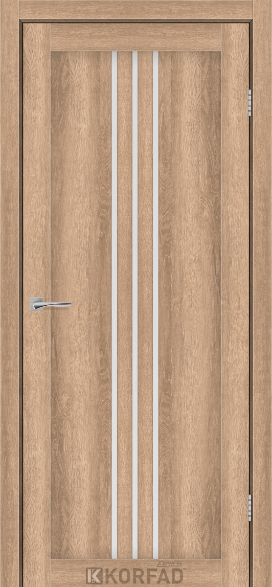 Міжкімнатні двері Korfad Express Стілтон 38мм Кастелло Карамель скло сатін 600