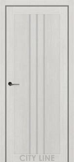 Міжкімнатні двері City Line Express BRAVO 37мм Роккі 800 Котон Крем Екошпон скло сатін
