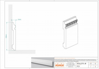 Плінтус NMC дюрополімерний FO1 WallStyl білий 120х15х2000 мм
