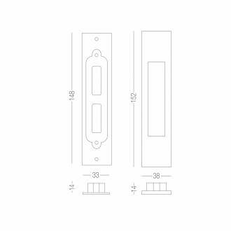 Ручка для розсувний дверей прямокутна MVM SDH-2 BLACK Чорний (комплектується по 1 шт)