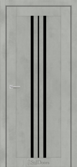 Міжкімнатні двері STILDOORS АРМАНО Бетон Тефра скло Чорне 400 мм Solara
