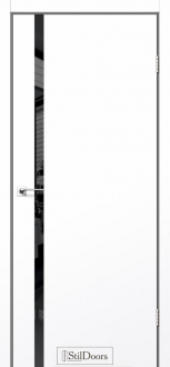 Міжкімнатні двері Stildoors Loft Лофт Гласс 800 Білий Мат (ПП), чорний матовий торець