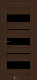 Міжкімнатні двері KFD Sonata Флора Шимо Шоколад 600 мм Скло чорне