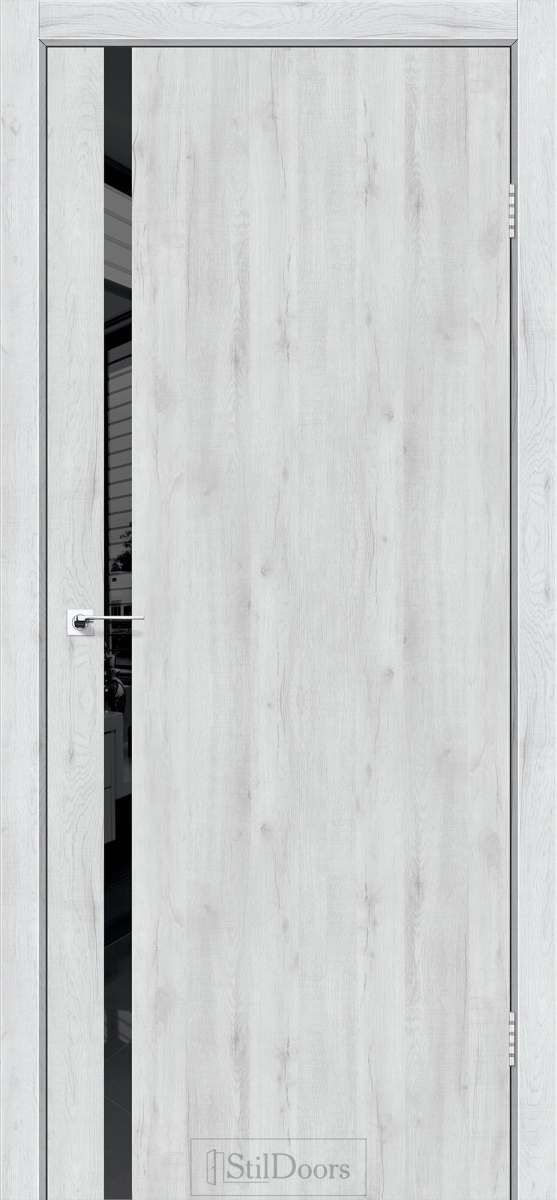 Міжкімнатні двері Stildoors Loft Лофт Гласс 600 Дуб Альпійський, чорний матовий торець