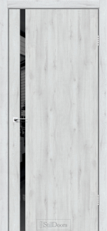 Міжкімнатні двері Stildoors Loft Лофт Гласс 900 Дуб Альпійський, чорний матовий торець