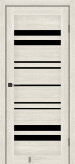 Міжкімнатні двері KFD Sonata Комфорт Дуб Гімалайський 400 мм Скло чорне