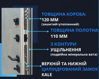 Вхідні Двері Magic Баварія Бетон темний / Бетон сніжний 960 мм Права