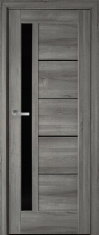 Міжкімнатні двері KFD Гранд 400 мм Бук Графіт (PVC) скло Чорне