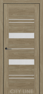Міжкімнатні двері City Line Express ОSCAR Валента Артвуд Сепія скло сатін