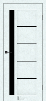 Міжкімнатні двері KFD Гранд 400 мм NEW Бетон Білий (PVC) скло Чорне