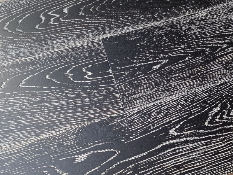 Паркетна дошка Ellwood Herringbone 90 Натур 056 Дуб Чорне та Біле 120 мм T&amp;G УФ Олія фаска V4 1-смуговий дизайн