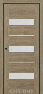 Міжкімнатні двері City Line Express ОSCAR Сорана Артвуд Сепія скло сатін