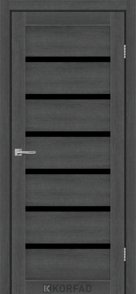Міжкімнатні двері Korfad Express Делмонт 38мм Ясен Граніт скло чорне 900