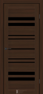 Міжкімнатні двері KFD Sonata Комфорт Шимо Шоколад 700 мм Скло чорне